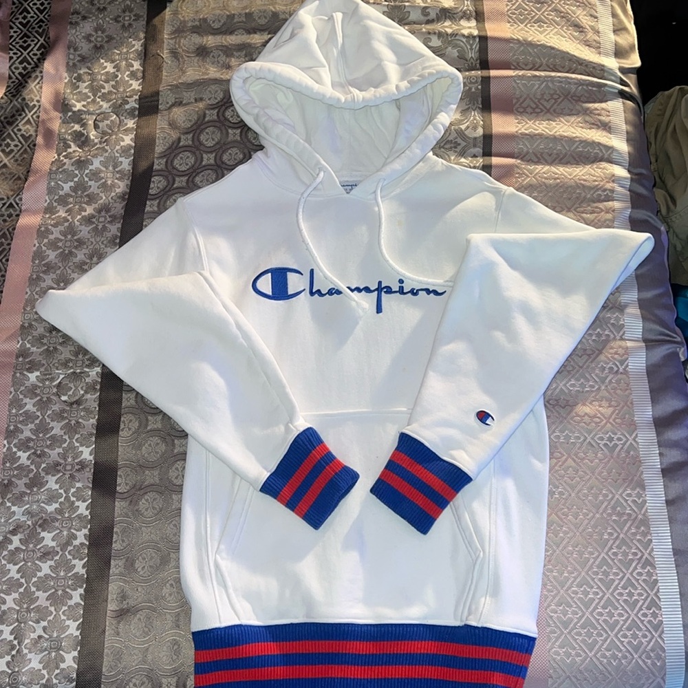 Red white and Blue Champion hoodie